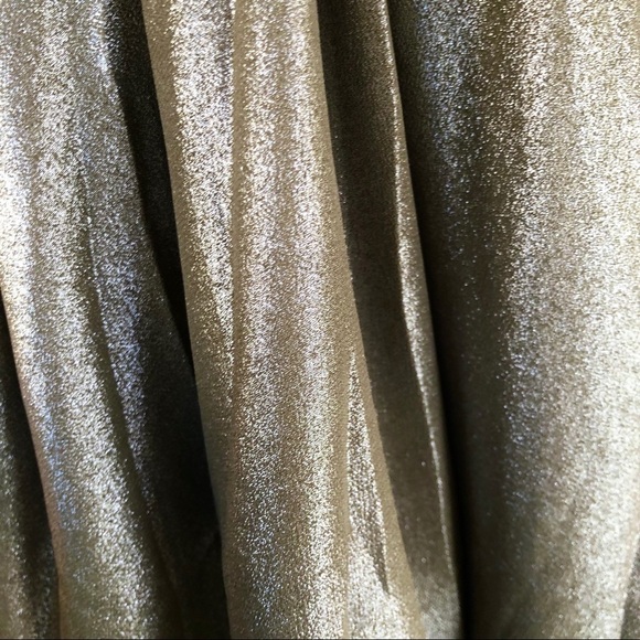 BEULAH STYLE Shiny Asymmetric Skirt Olive Bronze - Picture 6 of 8